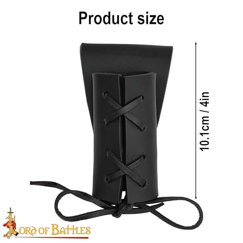 Lord of Battles Medieval Genuine Leather Axe Frog | Axe Holster with Belt Loop | Waist Holder for Axes, Tools - color: Dagger Holster - Black