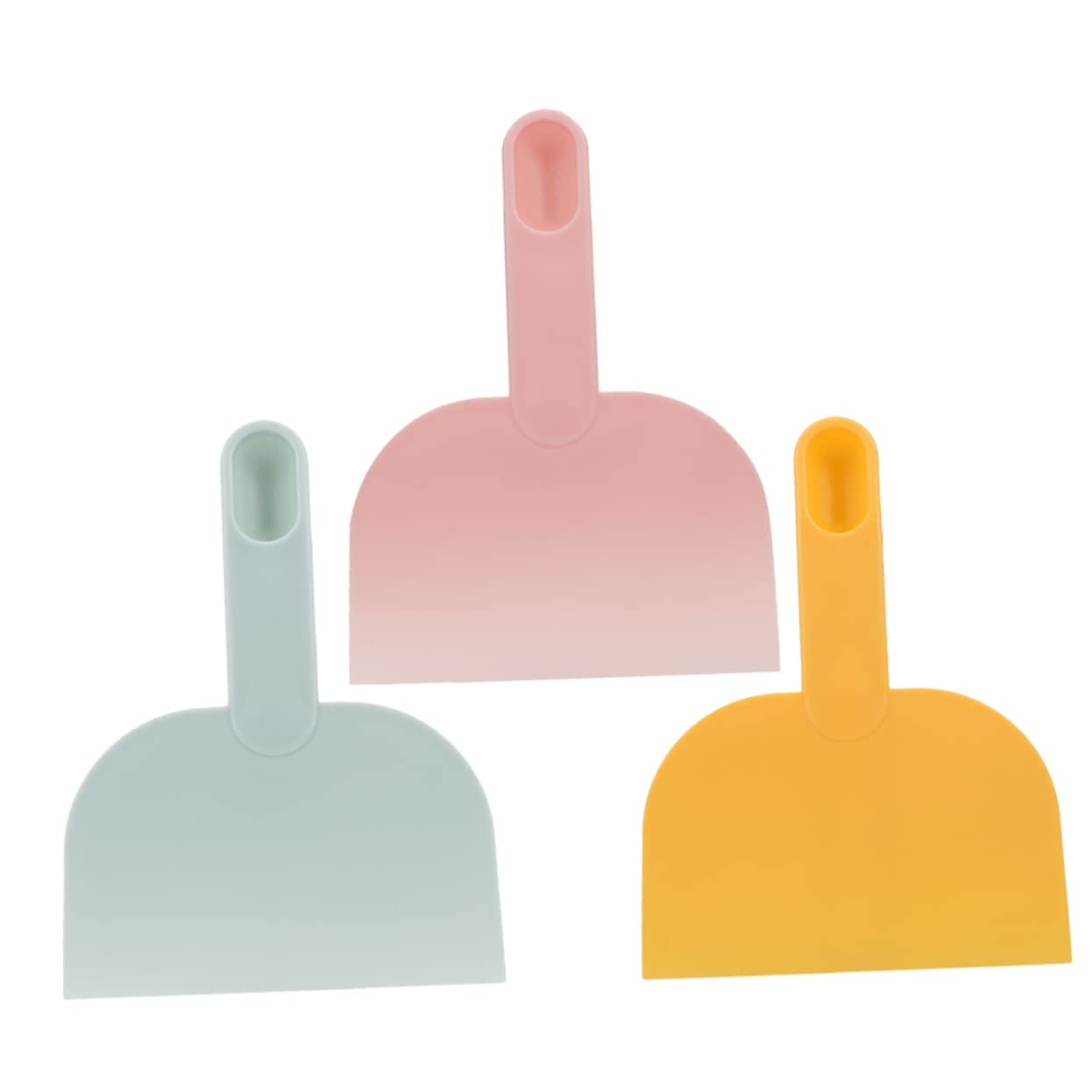 KICHOUSE Dough Scraper 3-Pack with Spoon Handle 6.49X4.72In Non-Stick Plastic Dough Cutter Kitchen Gadget for Baking Pizza Bread Cake Preparation