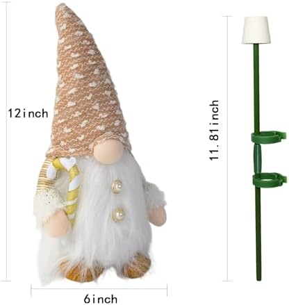 Lighted Swedish Tomte Gnome Christmas Tree Topper with Holder 12 Inch