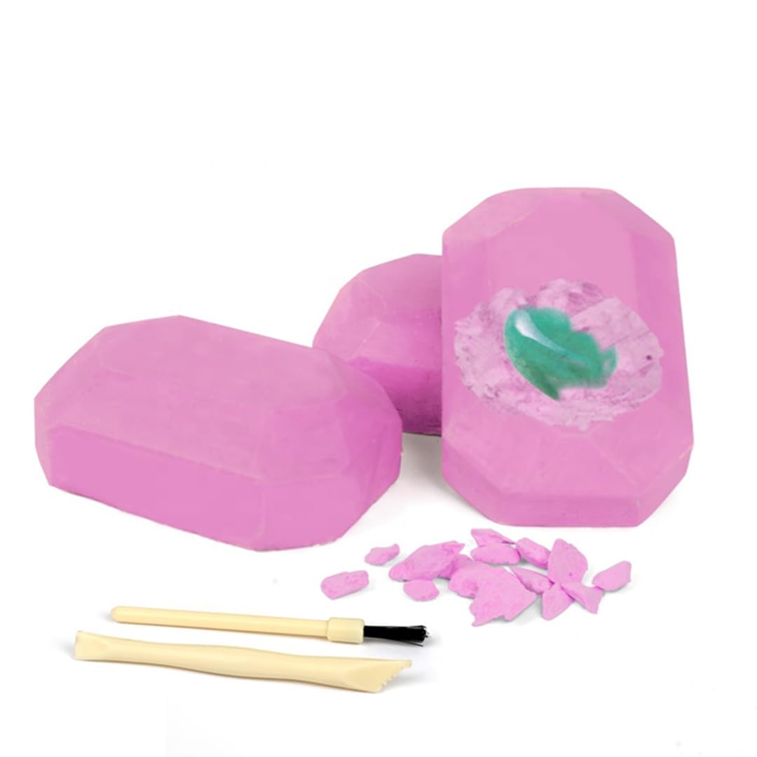 Liberty Imports 12-Pack Gem Digging Kit for Kids - Exciting Gemstone Mining Adventure - Educational STEM Crystal and Mineral Excavation – Party Favor Science Toys