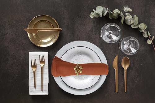 Accent Home 100% Cotton Napkins, Delicate Cloth Napkins for Dinners, Parties and Weddings，18 x 18 Inch Set of 12 - Rust - color: 03 - Rust - Twill, size: 18"x18" - Pack of 12