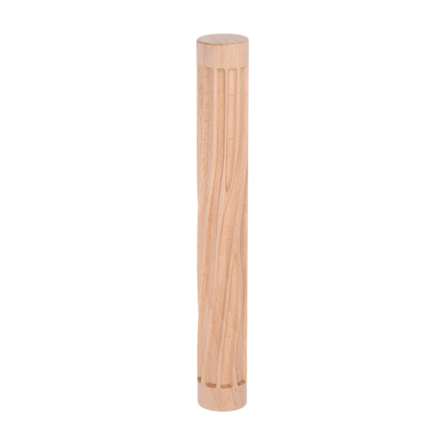 HARFINGTON Wood Clay Roller - 6 Inch Beech Hand Roller With Grain Pattern for Modeling, Pottery, Baking, DIY - Wooden Texture Tool