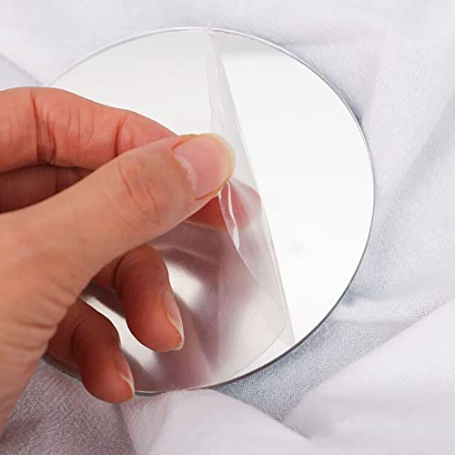 4PCS Geometric Mirror Photo Props Set, Acrylic Mirror Reflection Board Photography Background Props for Goods, Crafts, Lipstick, Jewelry, Cosmetics, Makeup Tools, Food - color: Clear