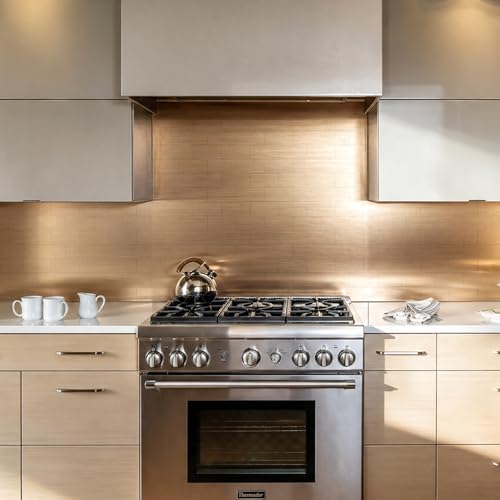 Vamos Tile 100-Piece Peel and Stick Backsplash Seamless Tile,3''x6'' Brushed Rose Gold Metal Subway Tile,Stick on Backsplash for Kitchen/Bathroom/Laundry Room - color: Brushed Rose Gold