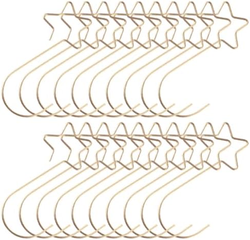 Homoyoyo 100pcs Star Shaped Xmas Ornament Hooks Stainless Steel Hangers