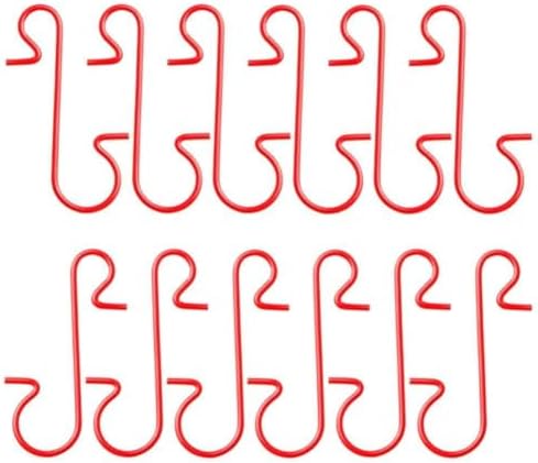 100 Pack Christmas S Hooks For Tree Ornaments, Metal Decoration Hangers For Balls Lights Dolls, Silver(Red)