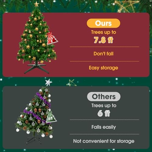 Metal Foldable Christmas Tree Stand Base,for up to 7.8Ft Christmas Trees