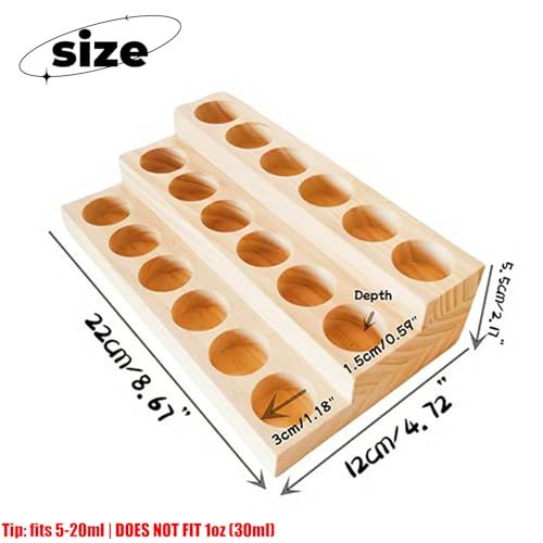 3 Tier Wooden Essential Oil Organizer Essential Oils Racks Display Stand Tabletop Storage Rack for 5-20ml Bottles Organizers and Storage Shelf Box Display for Essential Oils - style: 3 Layers