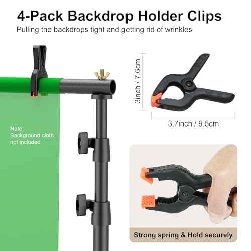 LINCO Lincostore Backdrop Support Stand Kit 10x6.5ft Adjustable Photography Studio Photo Background Support System with Carrying Bag for Green Screen Muslin, 4171 (10ft Wide 7ft high) - size: 10ft Wide 7ft High
