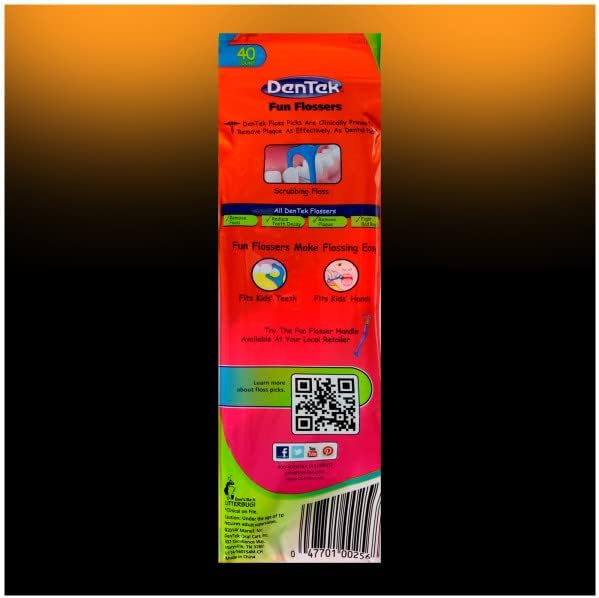 DenTek, Kids Fun Flossers, Removes Food & Plaque, 40 Count (Pack of 1)
