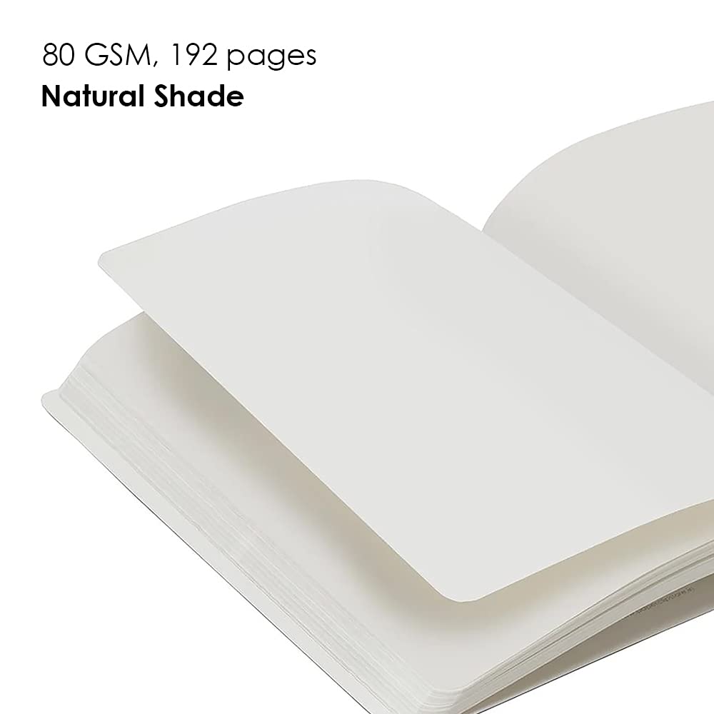 myPAPERCLIP Executive Series A5 Plain Notebook | 192 Pages, 80 GSM, Soft Cover, A5 (5.83 x 8.27 in) | Flat Lay | Bookmark, Elastic Closure & Back Pocket | Yellow