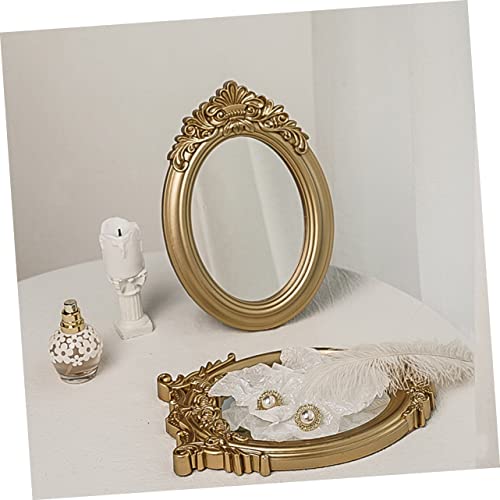 Retro Mirror Adornment Gold Trim Mirror Tray Perfect for Photography Props and