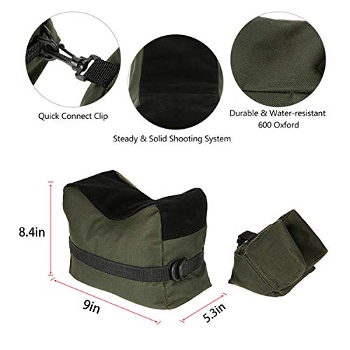 Tactical Shooting Gun Mat Outdoor Professional Waterproof Non-Slip Shooting Mat Firearm Shooting Bag Rifle Rest Bag Shooting with Front and Rear Support Sandbags - color: Black