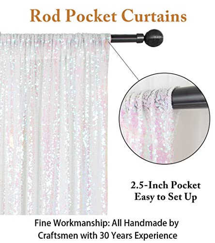 ShinyBeauty Sequin Backdrop 5FTx7FT Iridescent White - Photo Booth, Wedding, Baby Shower, Grad Party, Birthday - color: Iridescent, size: 5FTx7FT
