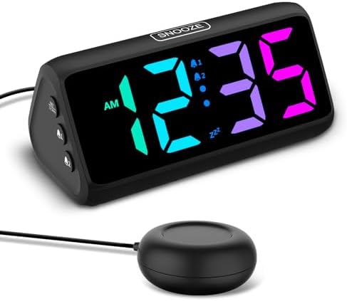 Netzu Loud Alarm Clock for Heavy Sleepers Black