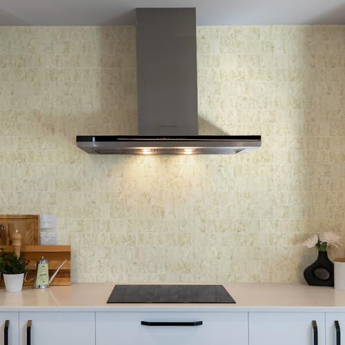 Vamos Tile 100-Piece Peel and Stick Backsplash Seamless Tile,3''x6'' Textured Beige Travertine with White Grout PVC Subway Tile,Stick on Backsplash for Kitchen/Bathroom/Laundry Room - color: Beige Travertine