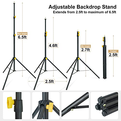 LINCO Lincostore Backdrop Support Stand Kit 10x6.5ft Adjustable Photography Studio Photo Background Support System with Carrying Bag for Green Screen Muslin, 4171 - size: 10ft wide 6.5ft high