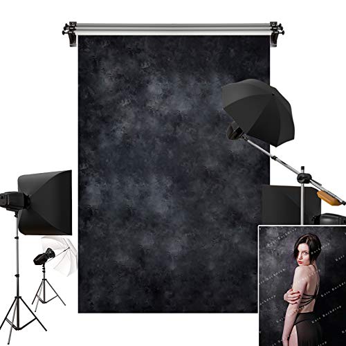 Kate 5x7ft/1.5m(W) x2.2m(H) Black Photo Backdrop Dark Textured Backgrounds Portrait Photography Studio Prop - size: 5x7ft