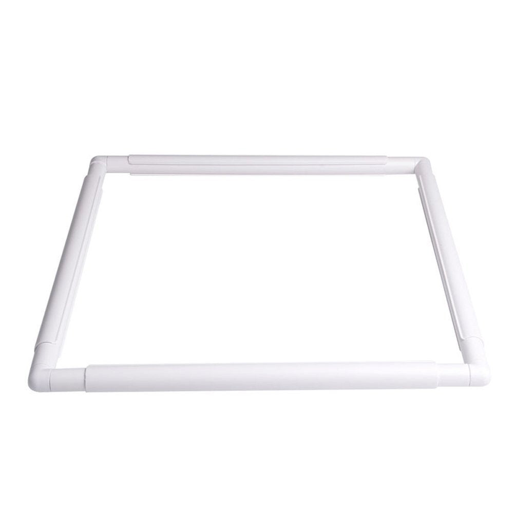 Square Embroidery Hoop Plastic Cross Stitch Frame White Cross Stitching Frame Sewing Hoop Handhold Craft Clip Frame Embroidery Snap Frame Hoop DIY Sewing Tools for Quilting 17x17 Inches