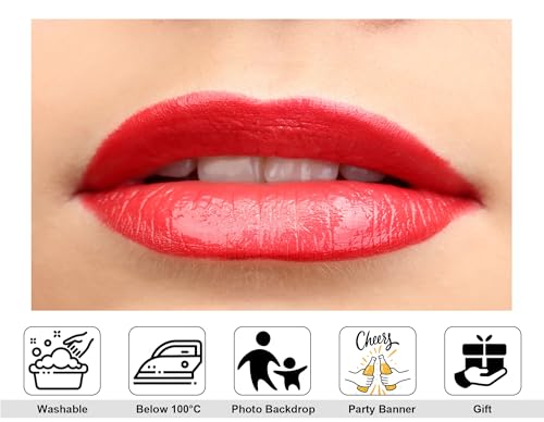 4x4ft Red Lips Backdrop Beauty Makeup Photography Background for Cosmetic Themed Party Photo Booth Decorations Tapestry Photo Booth Props - size: 4x4ft