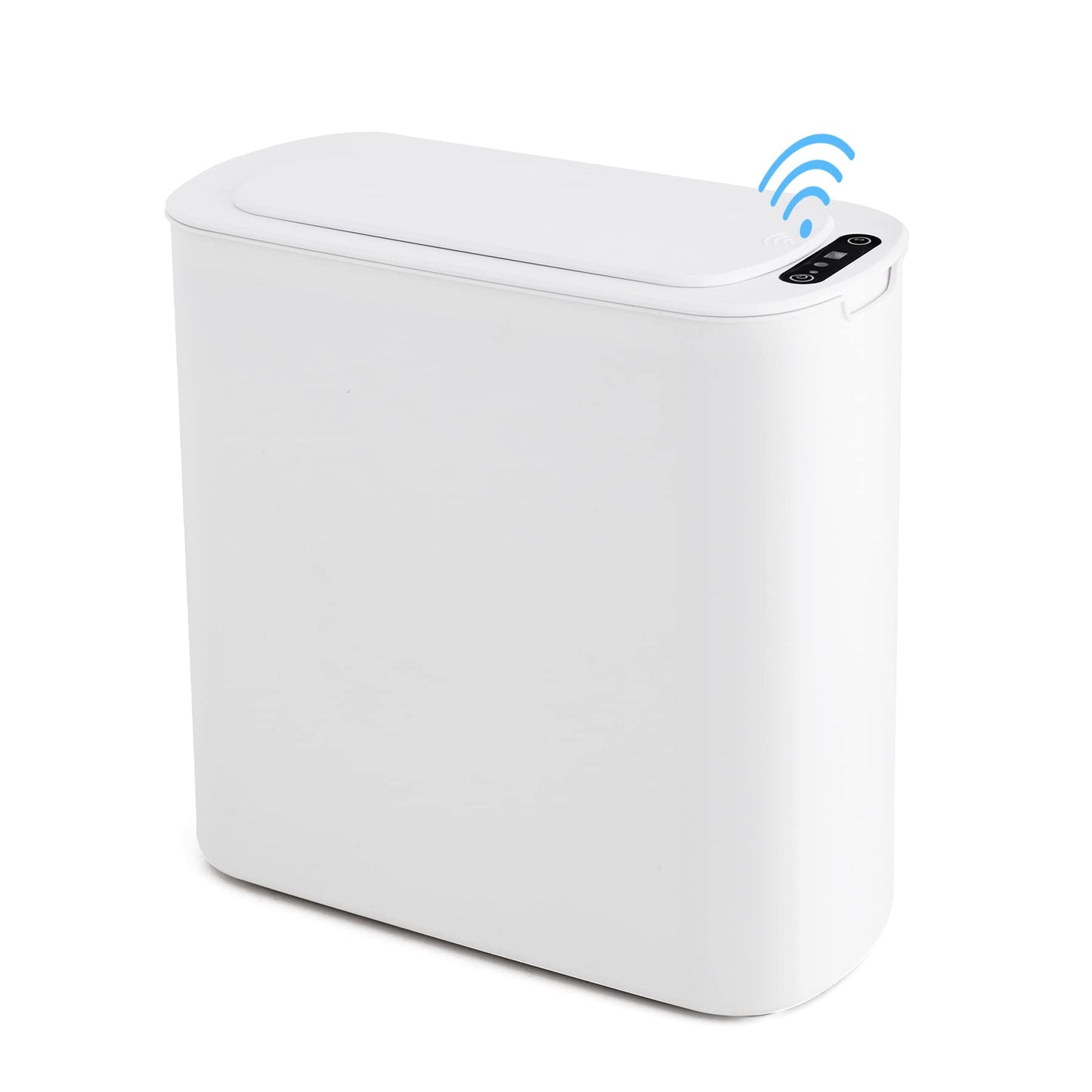 Cesun Automatic Motion Sensor Bathroom Trash Can with Lid, 2.6 Gallon Touchless Trash Bin, Smart Plastic Slim Garbage Can Small White Wastebasket for Toilet, Office, rv, Bedroom, Living Room