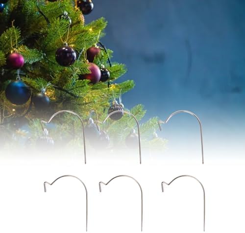 Christmas Ornament Hooks Set of 50, Durable Decorative Tree Hooks for Holiday Decorations, Stainless Steel, Lightweight, Ideal for Christmas Tree, Easter, and Party