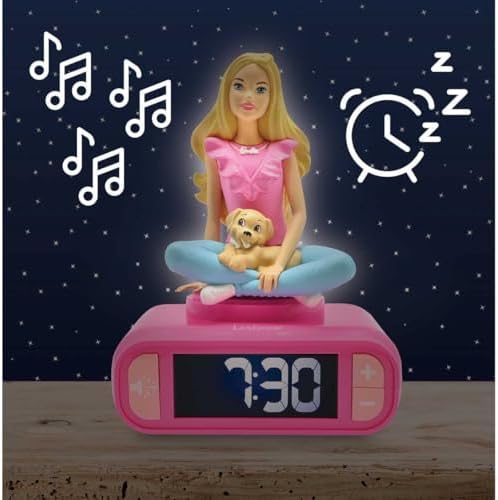 LEXiBOOK, Barbie Nightlight Alarm Clock, RL800BB