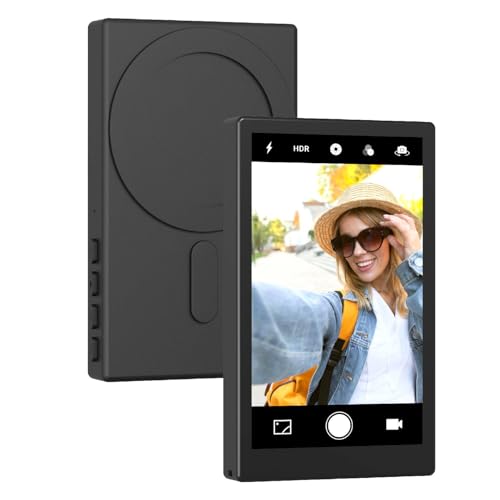 Magnetic Phone Vlog Selfie Monitor Screen, Back Camera Monito with Remote Controller, 1080P Display Wireless Connect, Compatible with iPhone/Android Phones, for Vlog, Live Stream, Travel Selfies