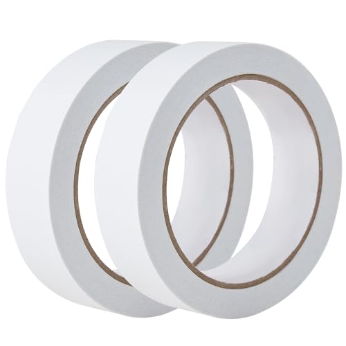 1" 2 Rolls Double Sided Adhesive Sticky Tape for Arts, DIY, Card Making, Crafts, Photography, Scrapbooking, Gift Wrapping, Office School Stationery Supplies, Home Supplies (Width: 25mm) - size: 1 in