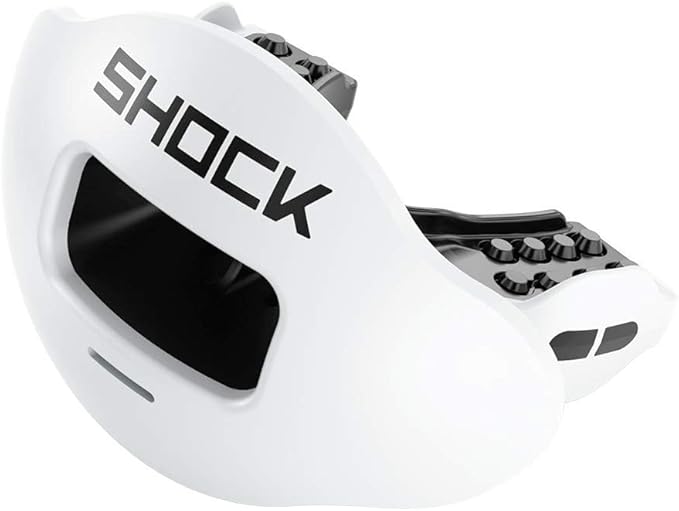 Shock Doctor Lip Guard, Adult and Youth Mouth Guard Football with Strap, Breathable Wide Opening Football Mouthpiece for Youth and Adults OSFA, Shock Doctor Mouth Guards, Max Airflow