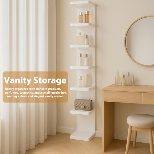 LitaEther Versatile 7 Tier Wall Shelf Unit,White Lack Wall Shelf,Display Floating Shelf with Round Edge - color: White, size: 7 tier