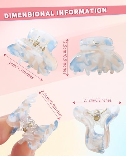 Claw Jaw Hair Clips 12PCS Small for Thin Hair Styling Mini Accessories Classic Clamp for Women Girls - color: Gilltter