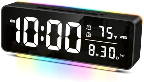 AMIR Digital Alarm Clock, 6.5" Large Display Bedside Clock, Plug-in Clock