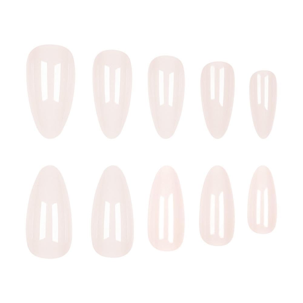 White Press on Nails Fall Medium Almond Fake Nails Glossy White False Nails Natural Soft Acrylic Nail Press ons Full Cover Reusable Artificial Nails for Women Girls Manicure 24Pcs