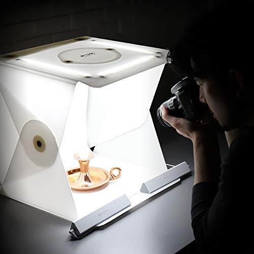 Foldio2 Plus (15inch Lightbox for Product Photography / 15" x 15" / Portable Studio, Dimmable LED Chips, CRI 97+, White & Black Background Sheets Included) by ORANGEMONKIE - size: Foldio2 Plus