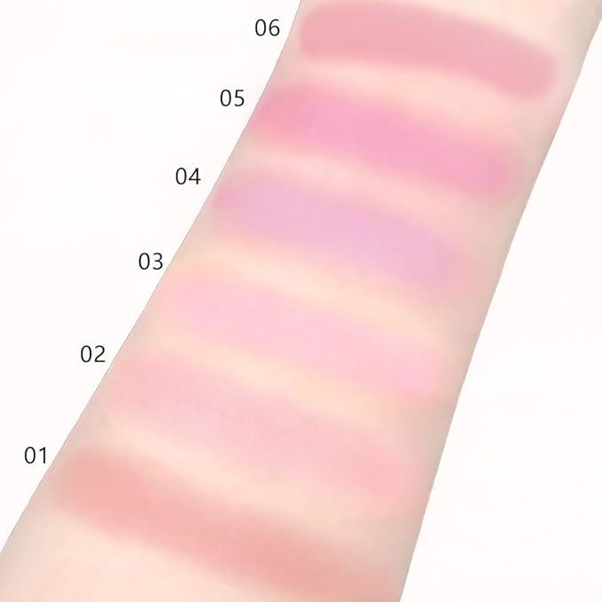 Pale Mauve Matte for Face Cheeks Blush,Natural Cream Blushes Makeup Palette, Light Monochrome Blush Creamy Powder Palette Makeup for Older Women, Blushes Eyeshadow Foundation for Every Day 06