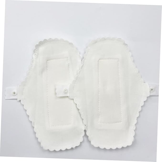 6Pcs Washable Reusable Sanitary Pads Menstrual Cloth Liners for Women White Period Pads for Everyday Use
