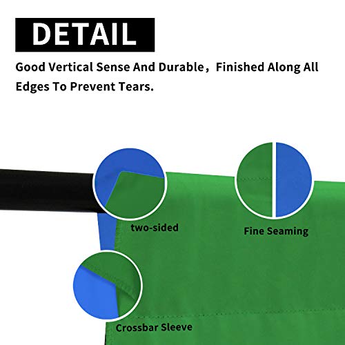 ISSUNTEX 5X7 ft Background Muslin Backdrop, Photo Studio, Collapsible High Density Screen for Video Photography and Television-Blue/Green - color: Blue/Green, size: 5X7 ft