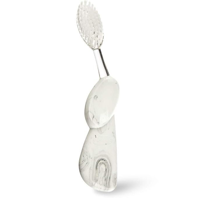 RADIUS Toothbrush Big Brush with Replaceable Head, Left Hand, Soft in Marble, BPA Free and ADA Accepted, Designed to Improve Gum Health and Reduce The Risk of Gum Disease