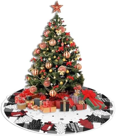 Snow Christmas Tree Skirts 36", Xmas Tree Cloth Mats Trees Skirts for Decor Gift, Home Decoration