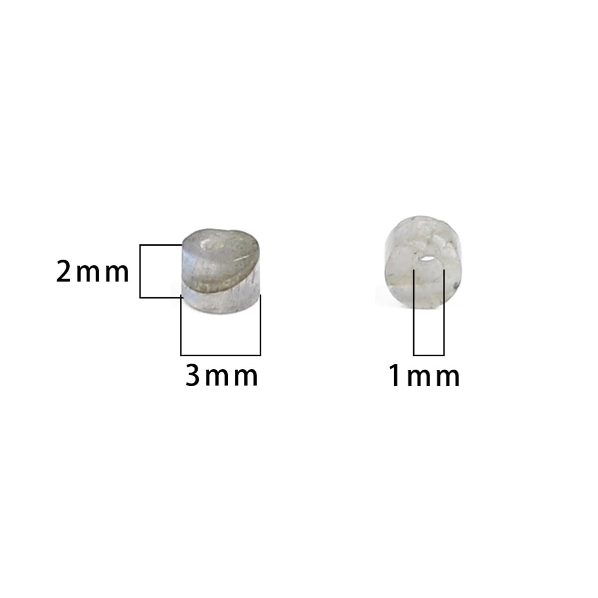 BEADIA Natural Spectrolite Spacer Beads Caps Flat Round Loose Beads for Beading Jewelry Making 3mmx2mm 38cm