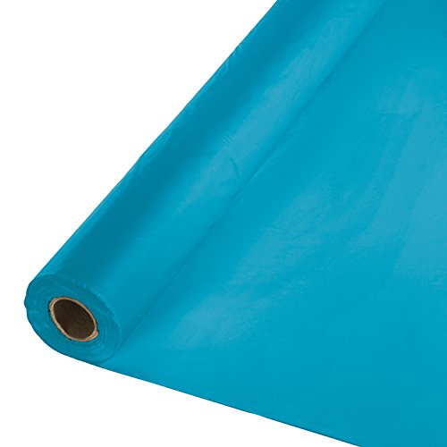 Creative Converting Roll Plastic Table Cover, 100-Feet, Turquoise - color: Turquoise Blue