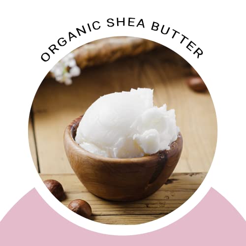 Glimmer Goddess Organic Whipped Body Butter for Women - Moisturizer Cream with Shea & Cocoa Butter, Almonds & Coconut Oil - Lavender & Lemon, 8oz