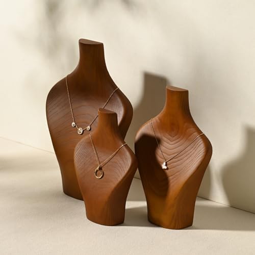 Solid Wood Jewelry Bust Necklace Display Showcase Jewelry Necklace Stand Display Holder(H8.07) - color: H1