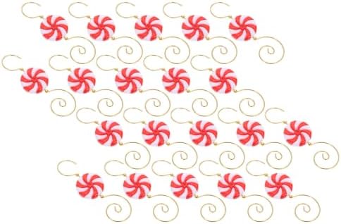GALPADA 20pcs Christmas Ornament Hooks 7.8cm Creative Candy Windmill Iron