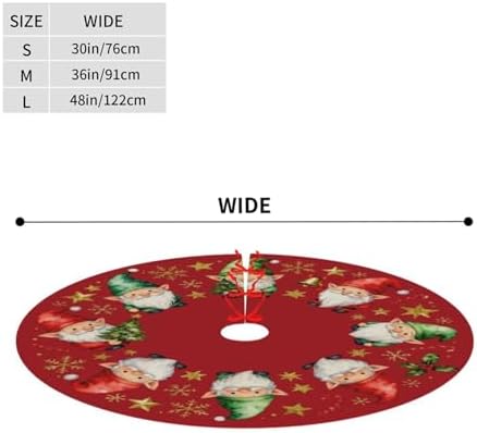 Xmas Gnomes Stars Christmas Tree Skirts 30", Xmas Tree Cloth Mats Trees Skirts for Decor Gift, Home Decoration