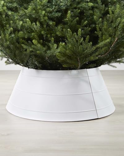 White Metal Tree Collar – 71 cm Base, 28 cm High, Modern Christmas Stand Cover