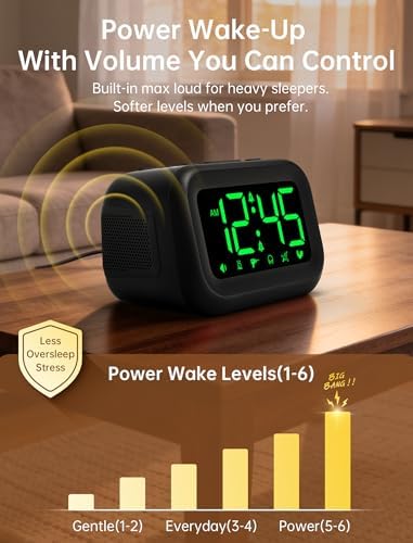 AuroraCalm Extra Loud Alarm Clock: 115dB On-Time Wake-Up