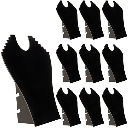 MOUYAT 10 Pack Black Necklace Display, 9.6 x 9.2 Inch Velvet Necklace Display Holder with Reinforced Bracket, Necklace Display Stands For Selling, Jewelry Organization
