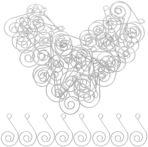 Christmas Hooks Versatile Use 50pcs S-Shaped Stainless Steel Easy Installation Silver Color for Ornaments and Chandeliers for Christmas Tree and Jewelry Making Decorations
